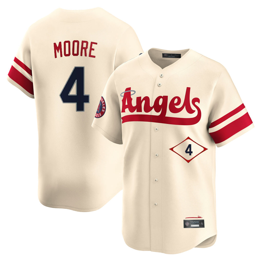 tocy LA.Angels #4 Christian Moore Player Cream City Connect Limited Home Stitched Jerseys