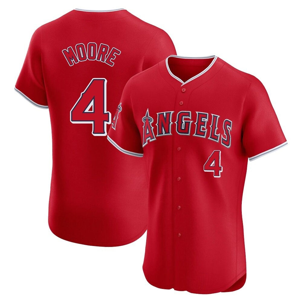 tocy LA.Angels #4 Christian Moore Player Red Home Limited Elite Stitched Jerseys