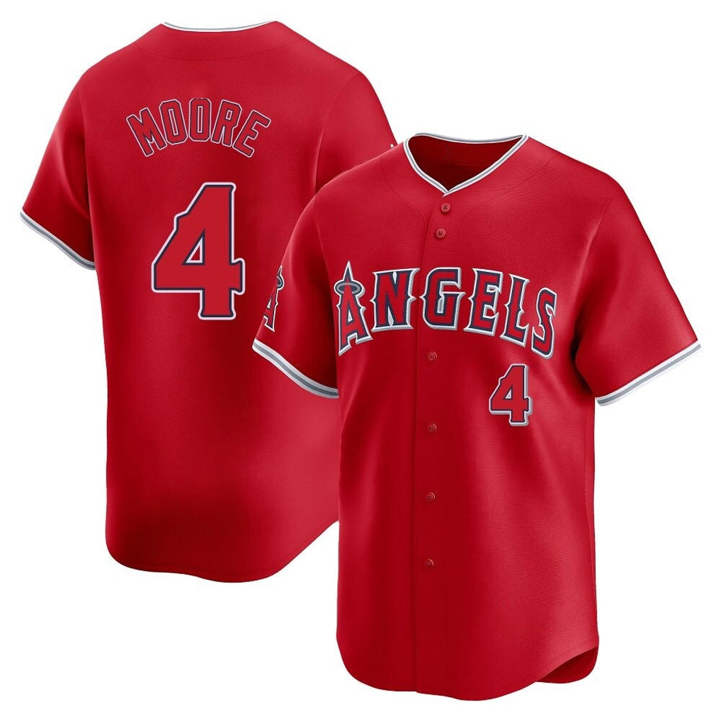tocy LA.Angels #4 Christian Moore Player Red Home Limited Stitched Jerseys