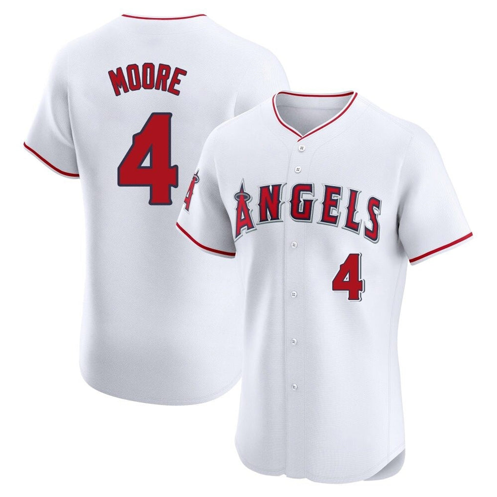 tocy LA.Angels #4 Christian Moore Player White Limited Elite Stitched Home Jerseys