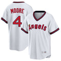 tocy LA.Angels #4 Christian Moore Player White T-shirt Home Game Stitched Jerseys