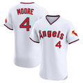 tocy LA.Angels #4 Christian Moore Player White T-shirt Home Limited Stitched Jerseys