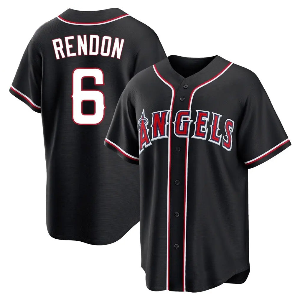tocy LA.Angels #6 Anthony Rendon Player Black Fashion Out Home Game Stitched Jerseys