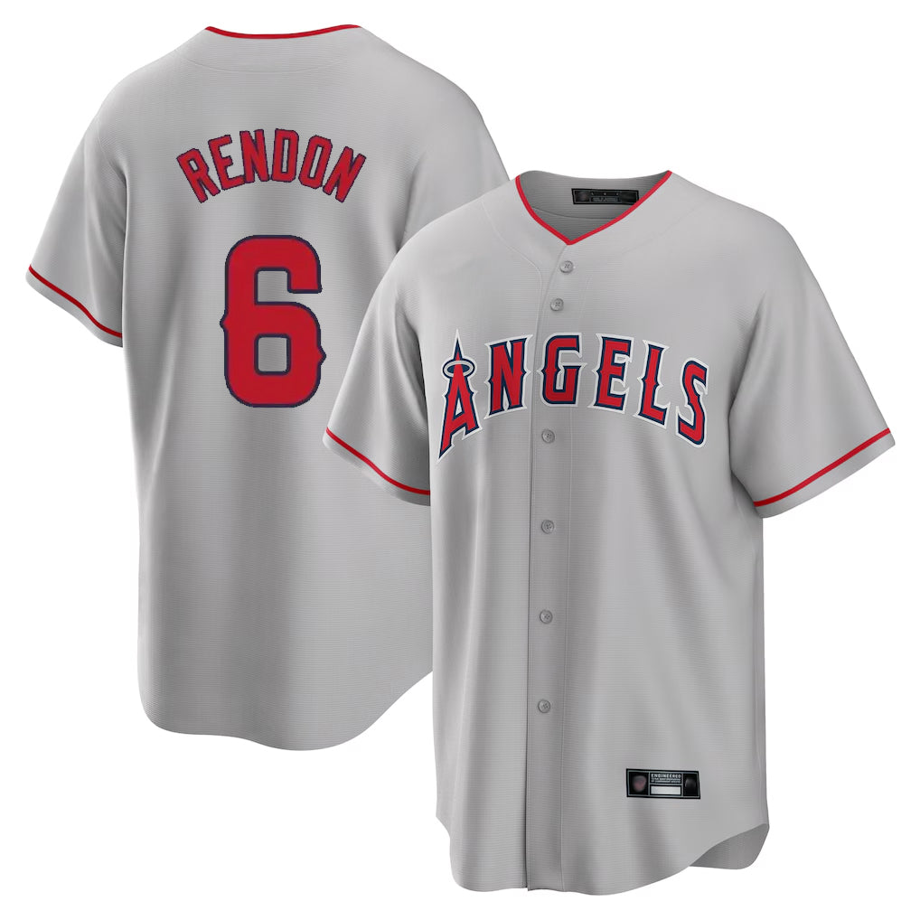 tocy LA.Angels #6 Anthony Rendon Player Gray Home Game Stitched Jerseys