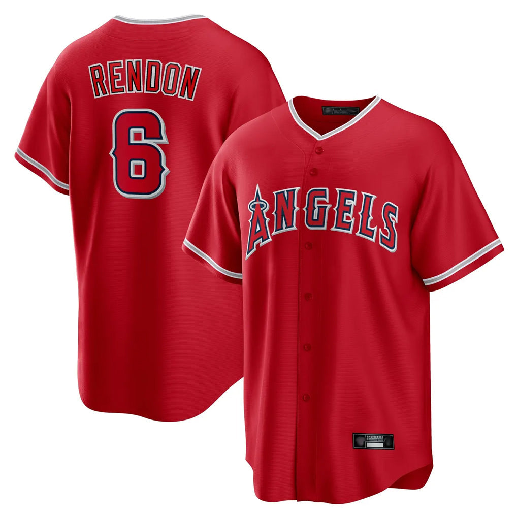 tocy LA.Angels #6 Anthony Rendon Player Red Home Game Stitched Jerseys