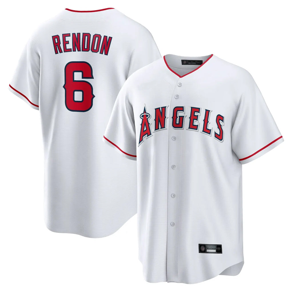 tocy LA.Angels #6 Anthony Rendon Player White Home Game Stitched Jerseys