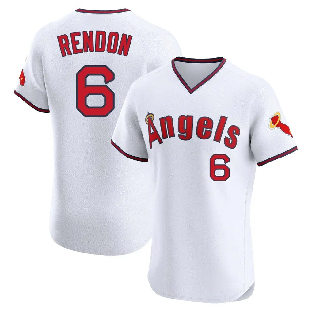 tocy LA.Angels #6 Anthony Rendon Player White T-shirt Home Limited Elite Stitched Jerseys