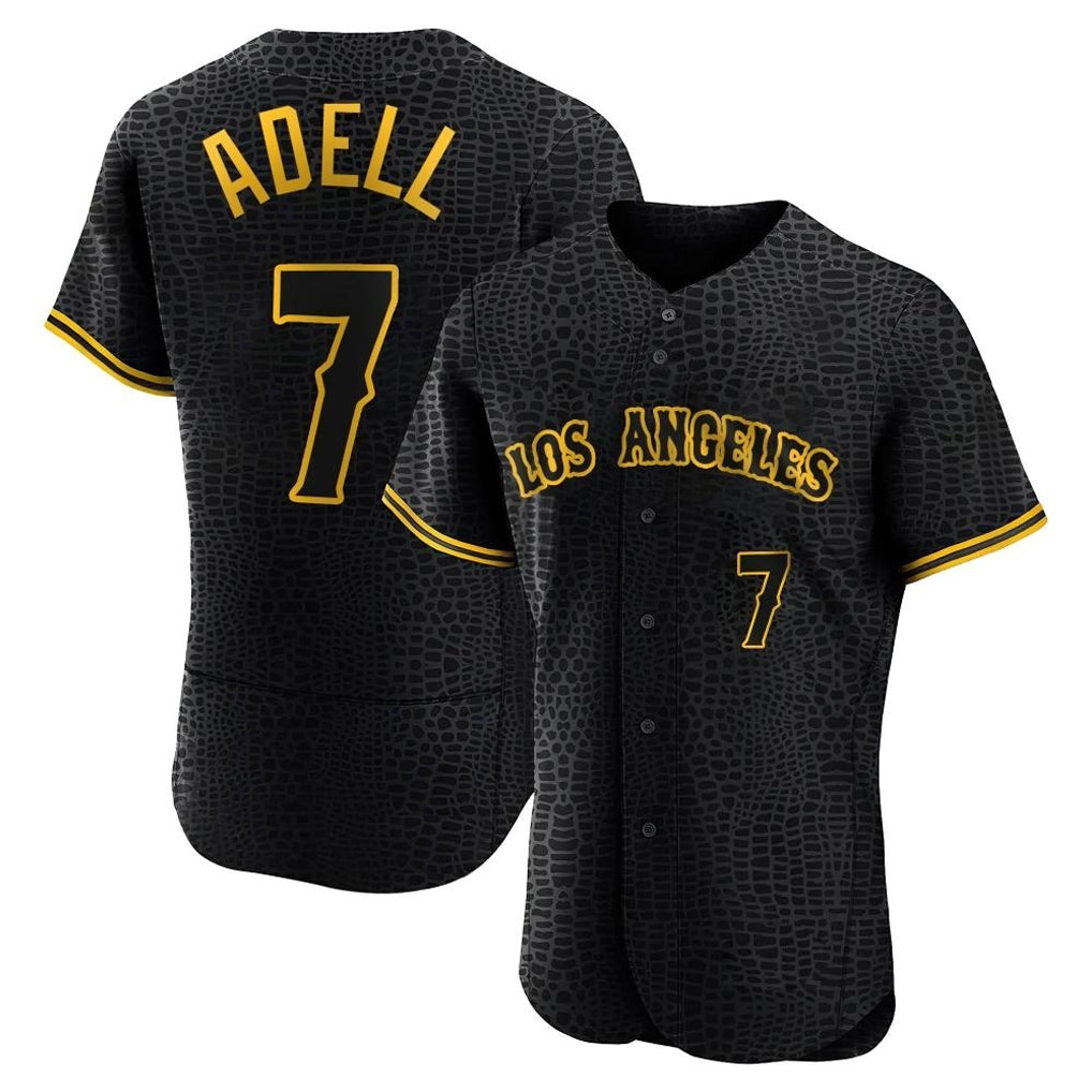 tocy LA.Angels #7 Jo Adell Player Black Snake Skin City Limited Elite Home Stitched Jerseys
