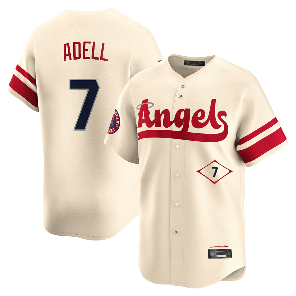 tocy LA.Angels #7 Jo Adell Player Cream City Connect Limited Home Stitched Jerseys