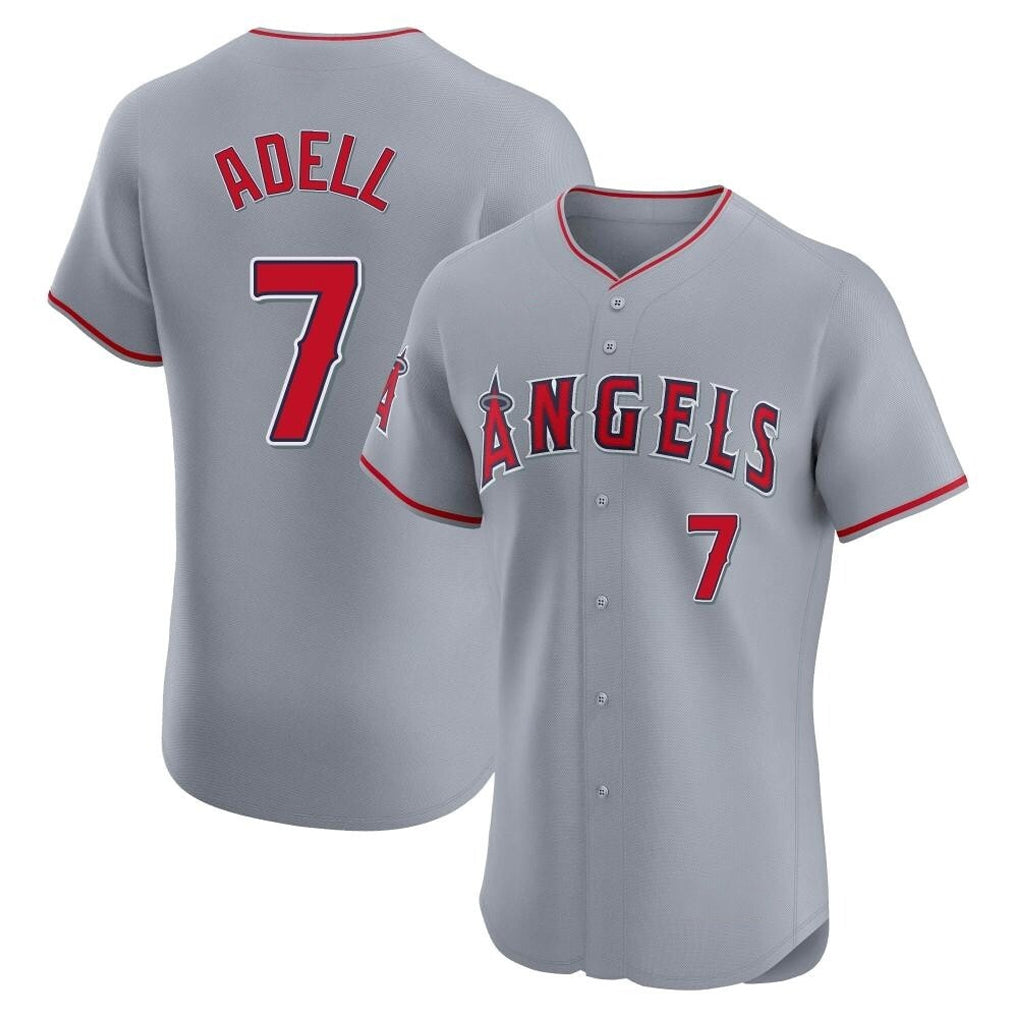 tocy LA.Angels #7 Jo Adell Player Gray Home Limited Elite Stitched Jerseys