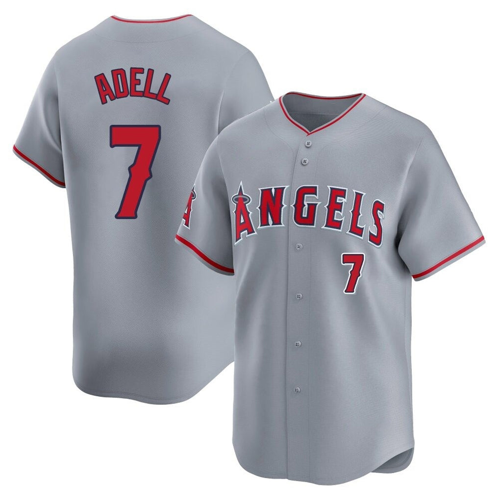 tocy LA.Angels #7 Jo Adell Player Gray Home Limited Stitched Jerseys