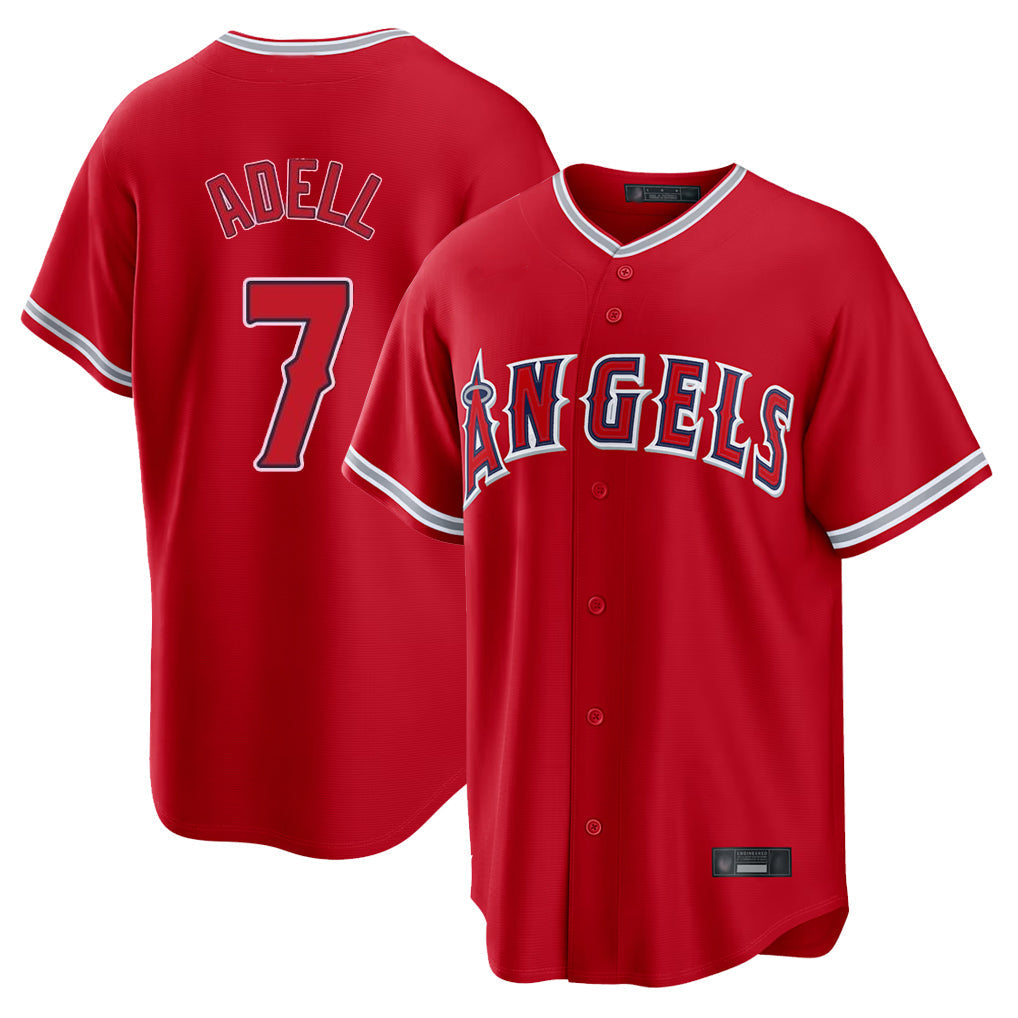 tocy LA.Angels #7 Jo Adell Player Red Home Game Stitched Jerseys