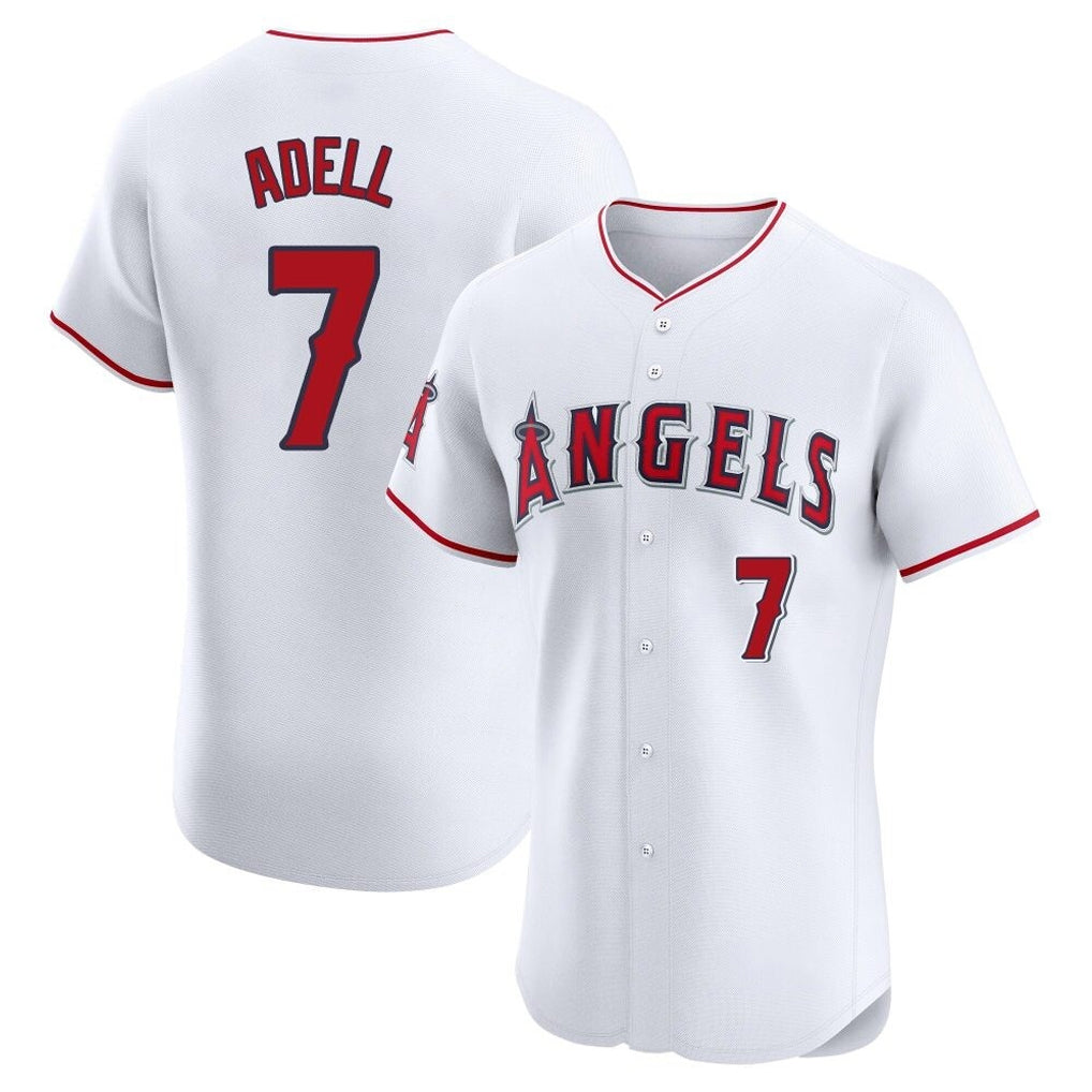 tocy LA.Angels #7 Jo Adell Player White Limited Elite Stitched Home Jerseys