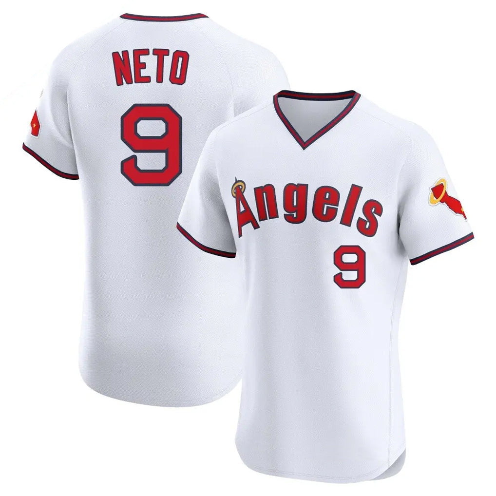 tocy LA.Angels #9 Zach Neto Player White T-shirt Home Limited Elite Stitched Jerseys
