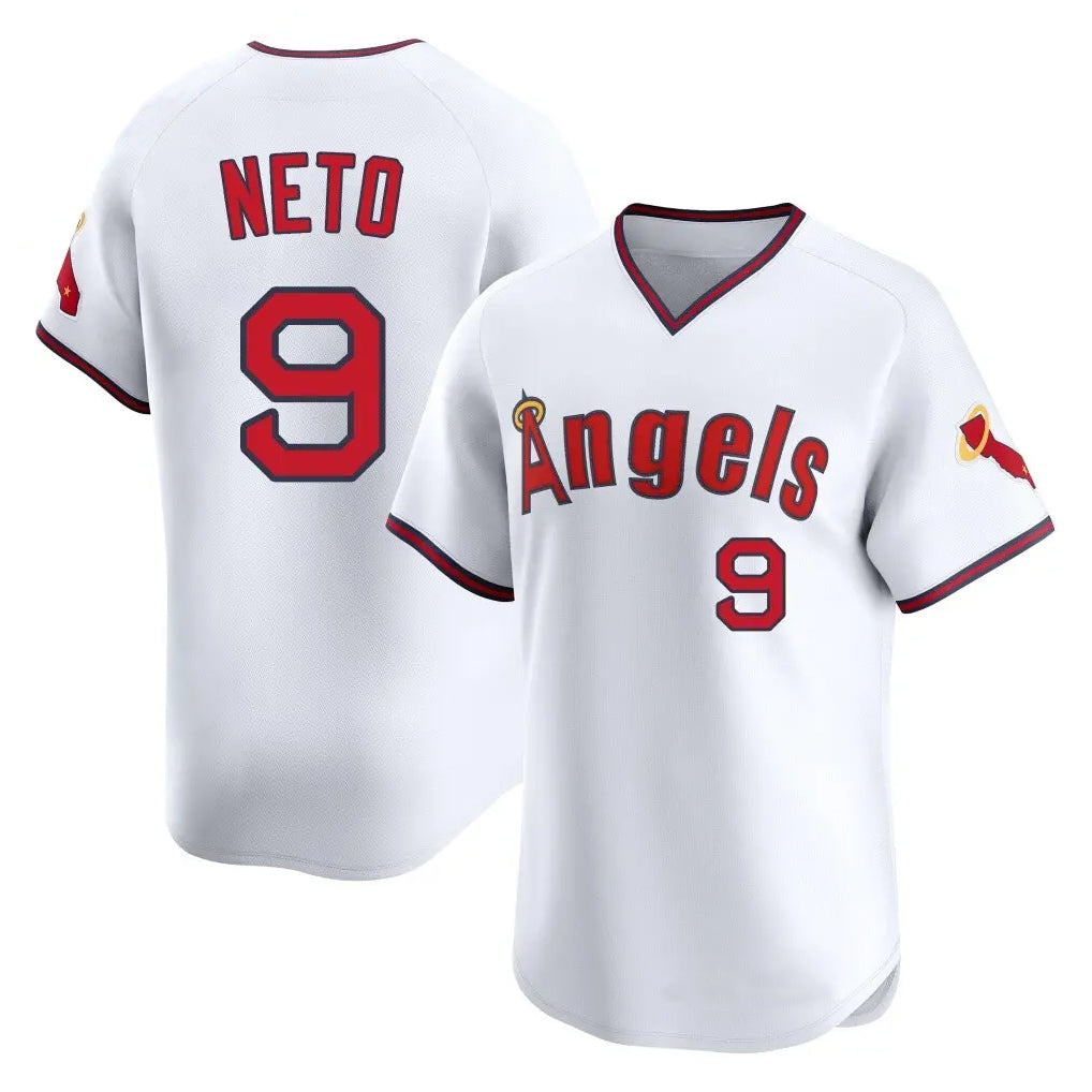tocy LA.Angels #9 Zach Neto Player White T-shirt Home Limited Stitched Jerseys