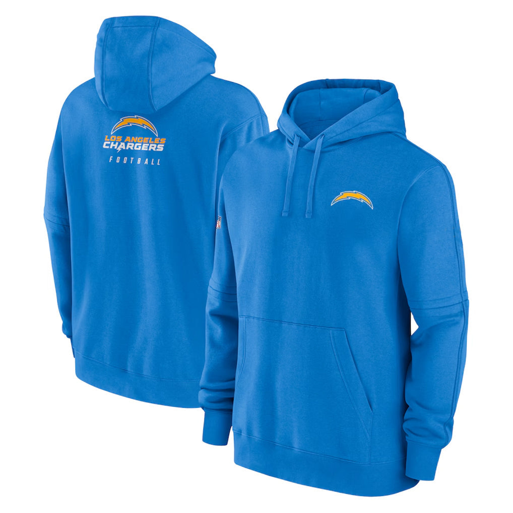 Johmsee LA.Chargers Blue LOGO Pullover Hoodies Home Game Blank Player Stitched Jerseys