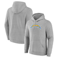 Johmsee LA.Chargers Gray LOGO Pullover Hoodies Home Game Blank Player Stitched Jerseys