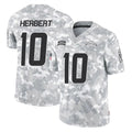 Johmsee LA.Chargers #10 Justin Herbert Player Arctic Camo Salute To Service Limited Game Stitched Jerseys
