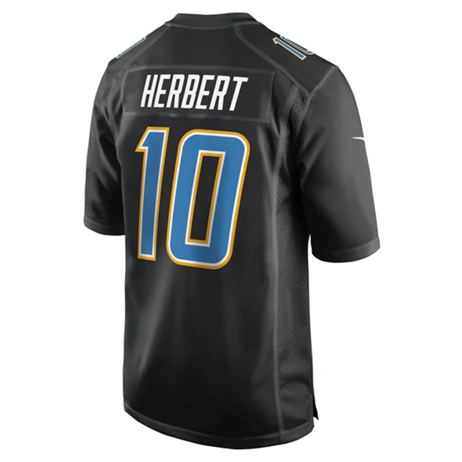 Johmsee LA.Chargers #10 Justin Herbert Player Black Fashion Stitched Jerseys