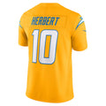 Johmsee LA.Chargers #10 Justin Herbert Player Gold Vapor F.U.S.E. Limited Stitched Jerseys