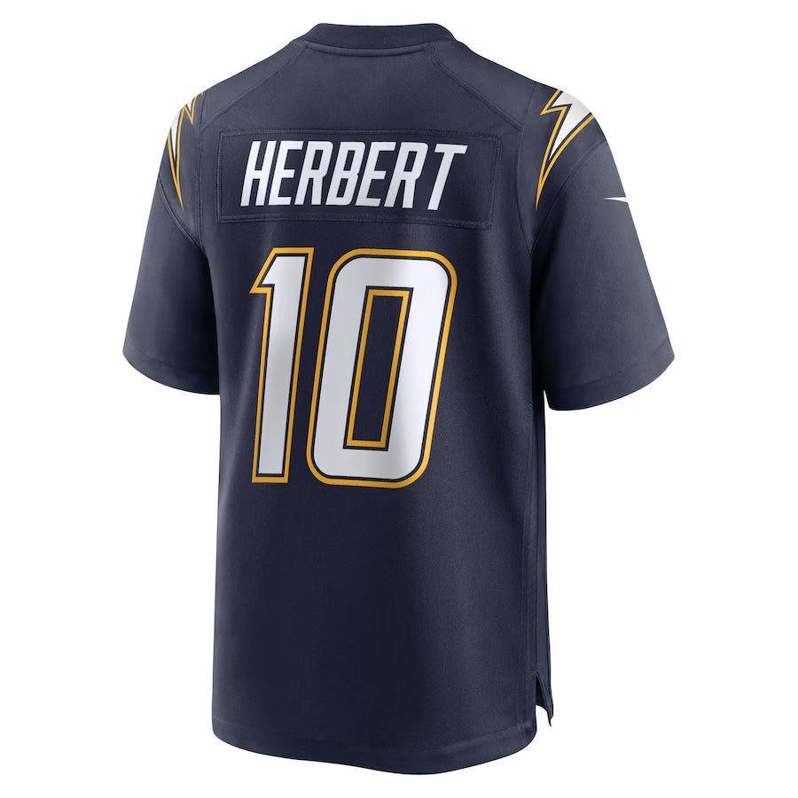 Johmsee LA.Chargers #10 Justin Herbert Player Navy Home Game Stitched Jerseys
