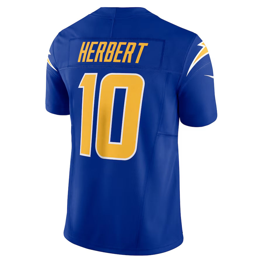 Johmsee LA.Chargers #10 Justin Herbert Player Royal Vapor F.U.S.E. Limited Stitched Jerseys