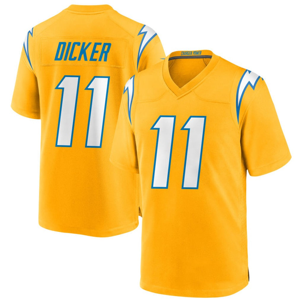 Johmsee LA.Chargers #11 Cameron Dicker Player Gold Home Game Stitched Jerseys
