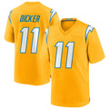 Johmsee LA.Chargers #11 Cameron Dicker Player Gold Home Game Stitched Jerseys