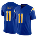 Johmsee LA.Chargers #11 Cameron Dicker Player Royal Limited Vapor F.U.S.E. Home Game Stitched Jerseys