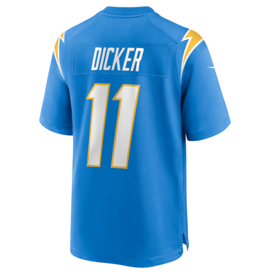 Johmsee LA.Chargers #11 Cameron Dicker Powder Blue Game Stitched Jerseys