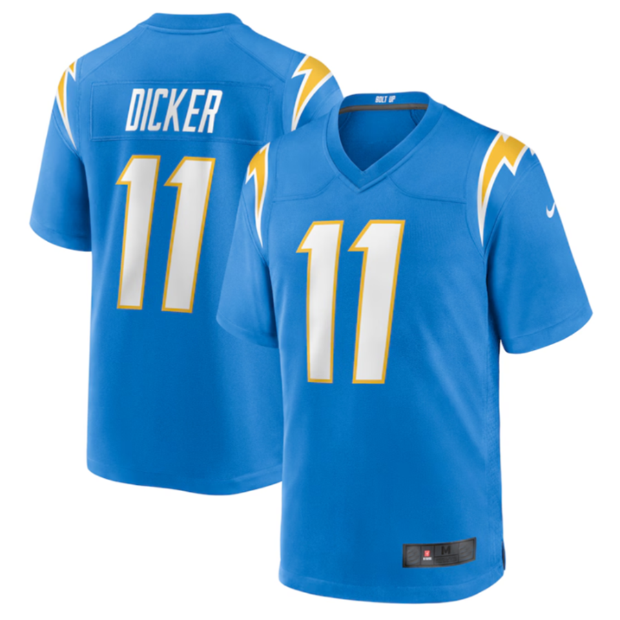 Johmsee LA.Chargers #11 Cameron Dicker Powder Blue Game Jersey Stitched Jerseys