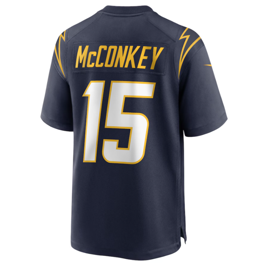 Johmsee LA.Chargers #15 Ladd McConkey Navy Game Jersey Stitched Jersey