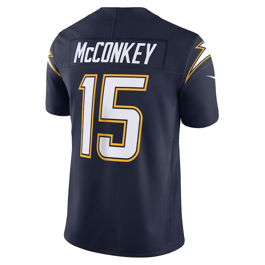 Johmsee LA.Chargers #15 Ladd McConkey Navy Vapor F.U.S.E. Limited Stitched Jerseys
