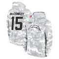 tocy LA.Chargers #15 Ladd McConkey Player Arctic Camo Salute to Service Hoodies Game Stitched Jerseys