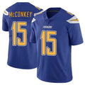 Johmsee LA.Chargers #15 Ladd McConkey Player Royal Limited Color Rush Vapor Untouchable Home Game Stitched Jerseys