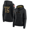 Johmsee LA.Chargers #15 Ladd McConkey Player Salute to Service Black Hoodies Game Stitched Jerseys
