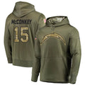 Johmsee LA.Chargers #15 Ladd McConkey Player Salute to Service  Olive Hoodies Game Stitched Jerseys