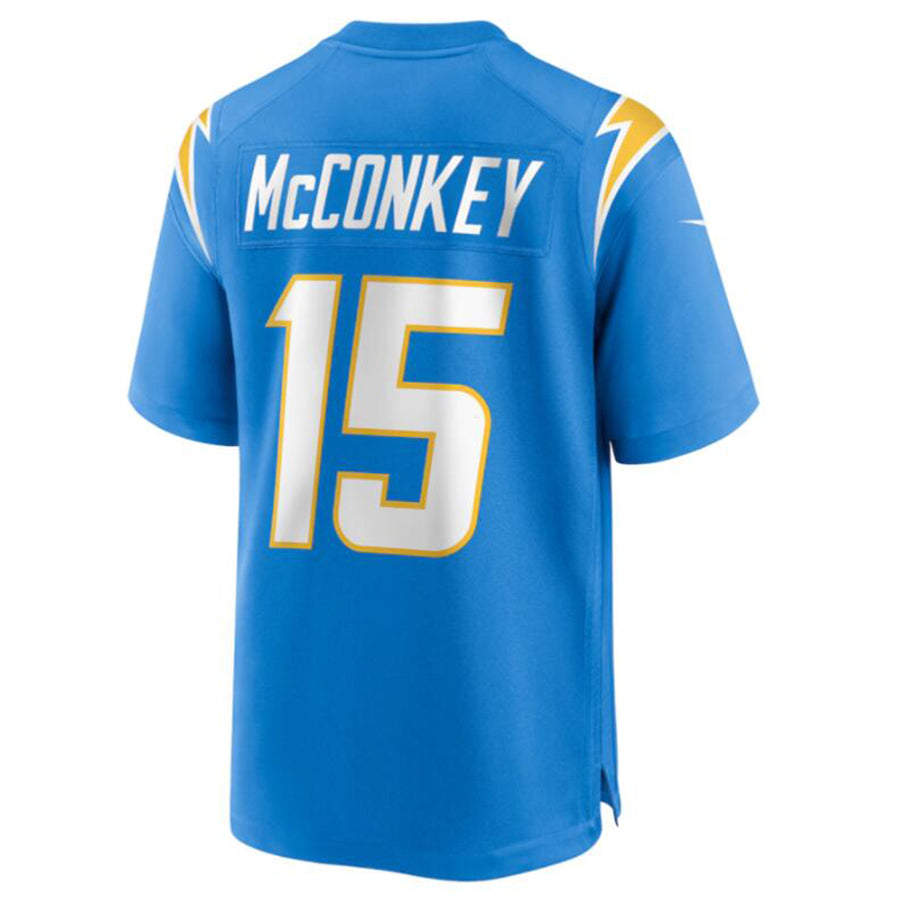 Johmsee LA.Chargers #15 Ladd McConkey Powder Blue 2024 Draft Player Game Jersey Stitched Jerseys