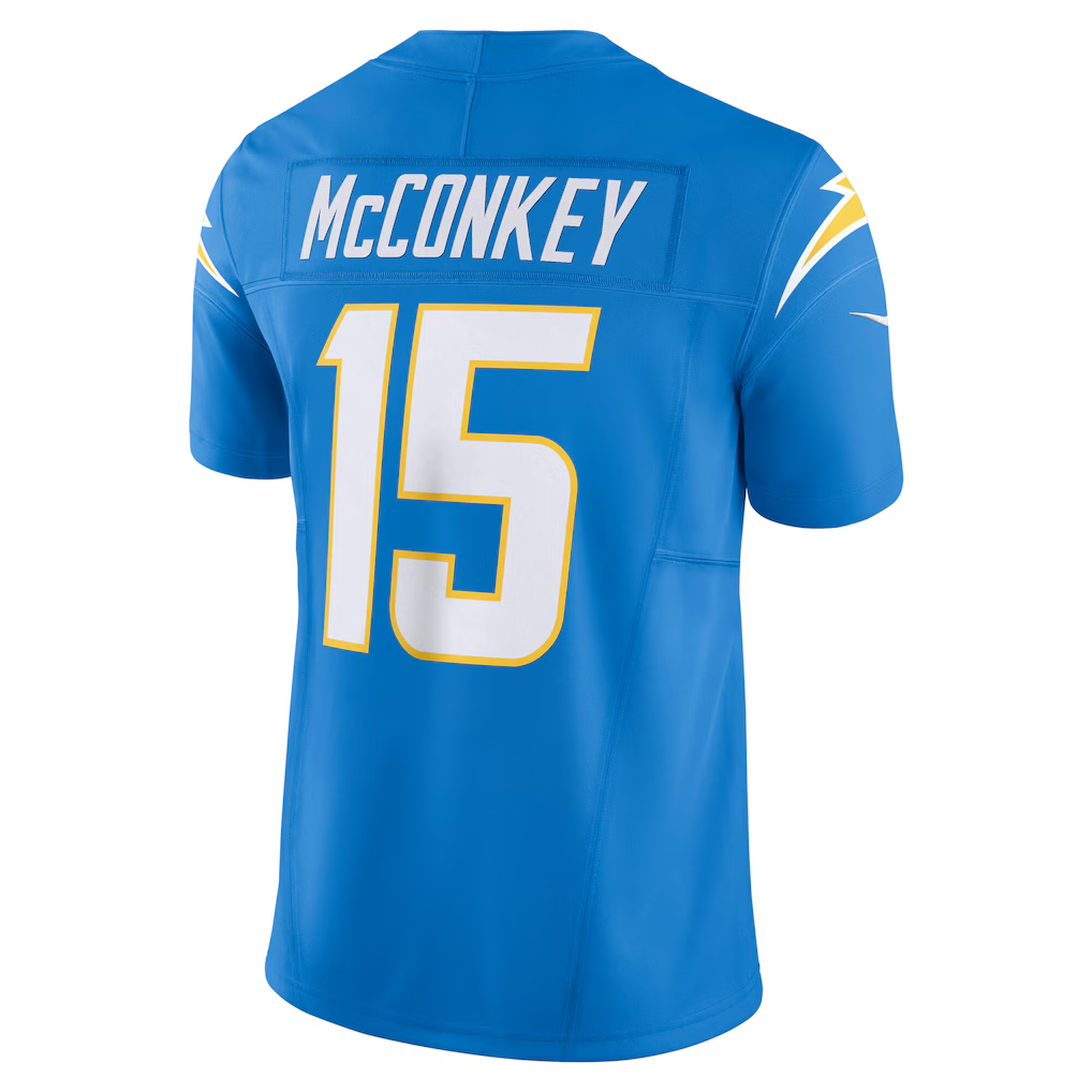 Johmsee LA.Chargers #15 Ladd McConkey Powder Blue Team Vapor F.U.S.E. Limited Stitched Jerseys