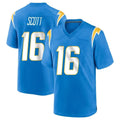 Johmsee LA.Chargers #16 J.K. Scott Player Blue Home Game Stitched Jerseys