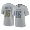 Johmsee LA.Chargers #16 J.K. Scott Player Gray Atmosphere Fashion Home Game Stitched Jerseys