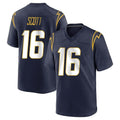 Johmsee LA.Chargers #16 J.K. Scott Player Navy Home Game Stitched Jerseys