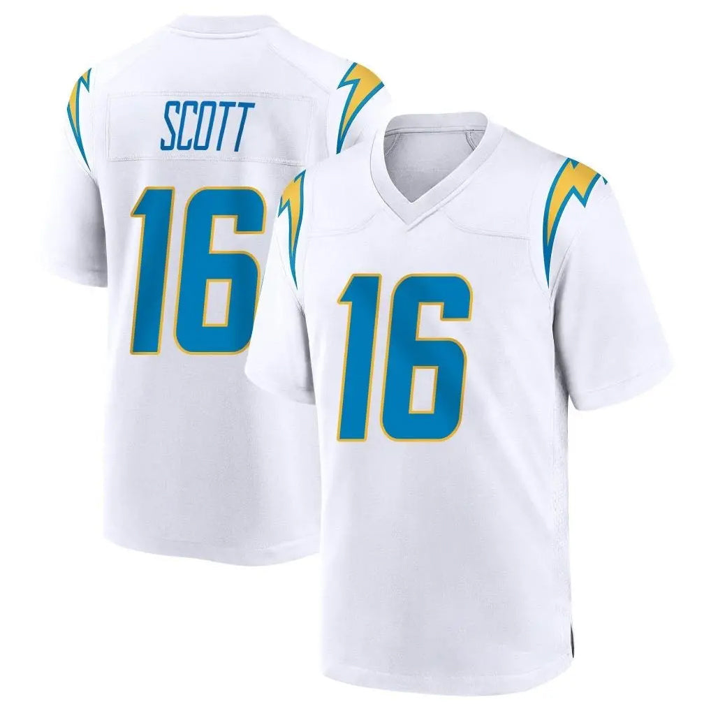 Tocy LA.Chargers #16 J.K. Scott Player White Home Game Stitched Jerseys