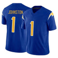 Tocy LA.Chargers #1 Quentin Johnston Player Royal Limited Vapor F.U.S.E. Home Game Stitched Jerseys