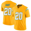 Johmsee LA.Chargers #20 Cam Hart Player Gold Limited Vapor F.U.S.E. Home Game Stitched Jerseys