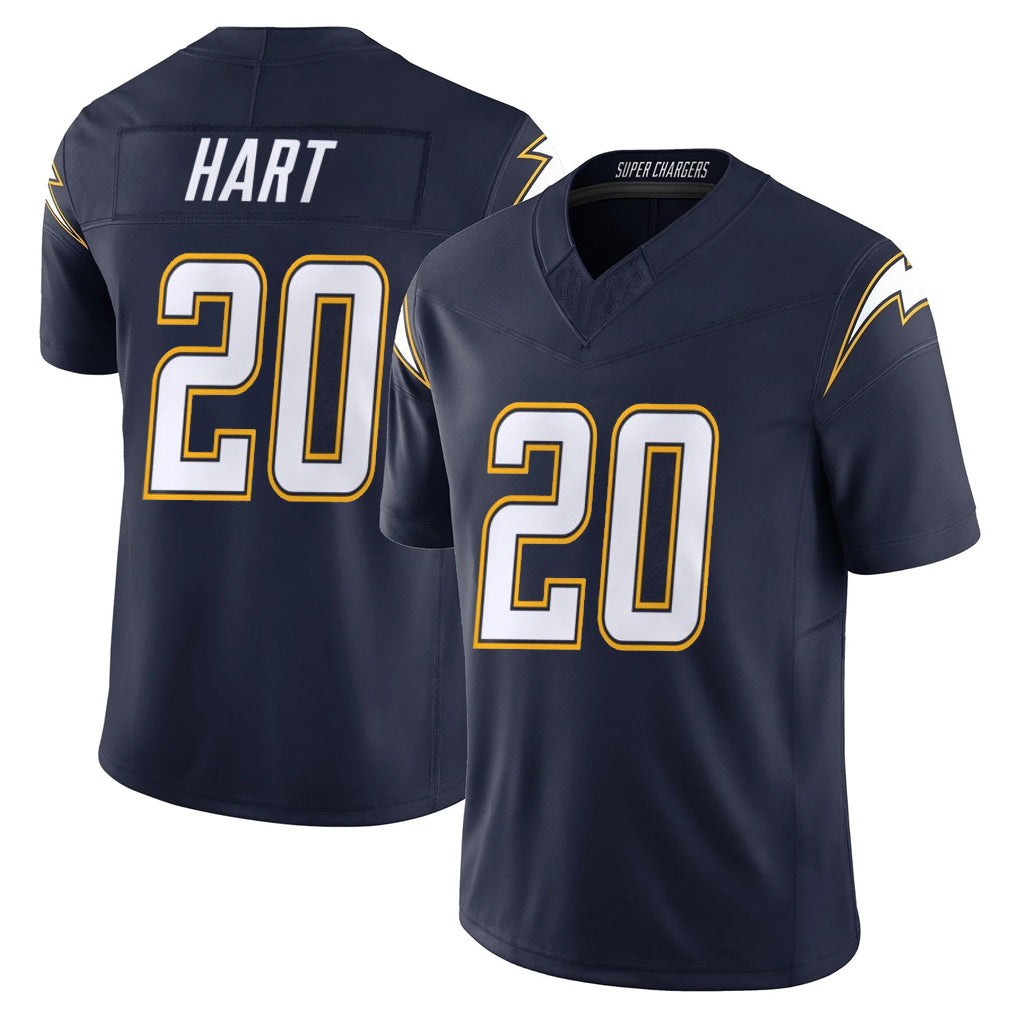 Johmsee LA.Chargers #20 Cam Hart Player Navy Vapor F.U.S.E. Limited Home Game Stitched Jerseys