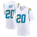 Johmsee LA.Chargers #20 Cam Hart Player White Home Game Stitched Jerseys