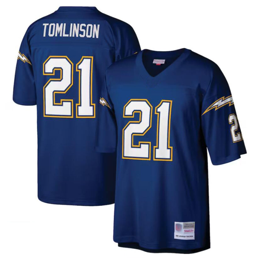 Johmsee LA.Chargers #21 LaDainian Tomlinson Mitchell & Ness Navy Retired Player Legacy Replica Jersey Stitched Jersey