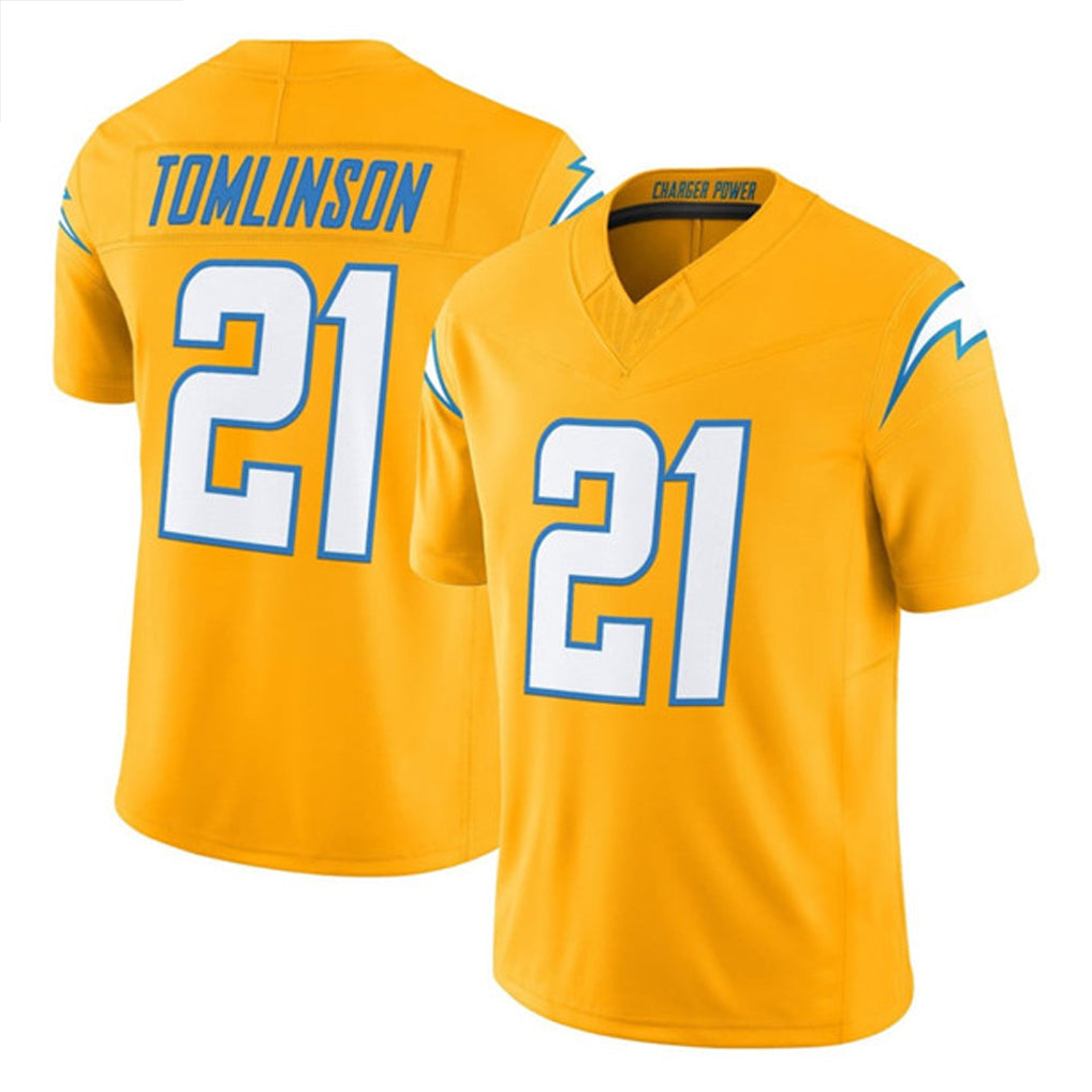 Johmsee LA.Chargers #21 LaDainian Tomlinson Player Gold F.U.S.E. Vapor Limited Stitched Jerseys