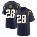Johmsee LA.Chargers #28 Kimani Vidal Player Navy Home Game Stitched Jerseys